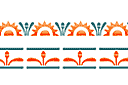 Трафареты классических бордюров - Солнце и цветы