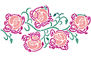Трафареты цветов розы - Бордюр из роз
