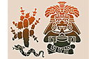Трафареты ацтеков - Фигура с кактусом