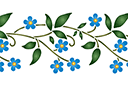Трафареты цветов - Бордюр из лютиков