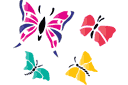Трафареты насекомых и букашек - Четыре бабочки