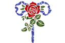 Трафареты цветов розы - Роза и лента