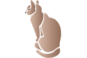 Трафареты животных - Серая кошка