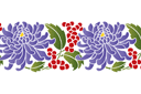 Трафареты растительных бордюров - Хризантемы и ягоды