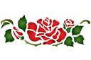 Трафареты цветов розы - Розы и листья 36