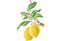Трафареты фруктов - Лимоны на ветке