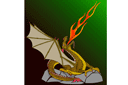 Трафареты драконов - Огнедыщащий дракон 1