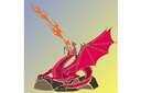 Трафареты драконов - Огнедыщащий дракон 2