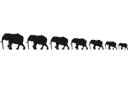Трафареты животных - Слоники феншуй