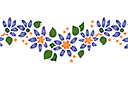 Трафареты растительных бордюров - Бордюр из полевых цветов 040а