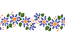 Трафареты растительных бордюров - Бордюр из полевых цветов 040б