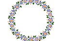 Круглые трафареты - Кольцо из полевых цветов 040