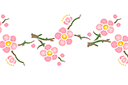 Трафареты цветов - Бордюр сакура 101