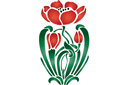Трафареты цветов - Красный тюльпан