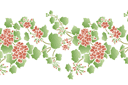 Трафареты растительных бордюров - Бордюр из герани