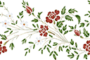 Трафареты растительных бордюров - Розы и ромашки 029б