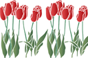 Трафареты цветов - Газон тюльпанов