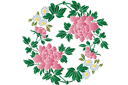 Круглые трафареты - Хризантемы и ромашки А