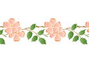 Трафареты цветов розы - Шиповниковый бордюр 48а
