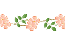 Трафареты цветов розы - Шиповниковый бордюр 48б