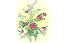 Трафареты цветов - Цветы и птички 29