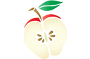 Трафареты фруктов - Пол-яблока