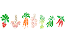 Трафареты растительных бордюров - Овощной набор