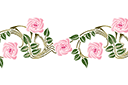 Трафареты цветов розы - Розовый бордюр 50