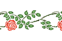 Трафареты цветов розы - Розовый бордюр 205