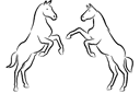 Трафареты животных - Две лошади 1а