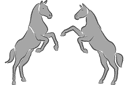 Трафареты животных - Две лошади 1в
