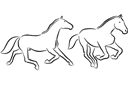 Трафареты животных - Две лошади 2а