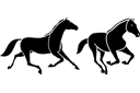 Трафареты животных мелким оптом - Две лошади 2б. Упак.  4 шт.