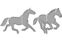 Трафареты животных - Две лошади 2в