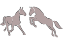Трафареты животных - Две лошади 3в