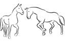Трафареты животных мелким оптом - Две лошади 4а. Упак.  6 шт.