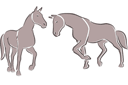 Трафареты животных - Две лошади 4в