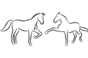 Трафареты животных мелким оптом - Две лошади 5а. Упак.  6 шт.