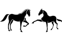 Трафареты животных мелким оптом - Две лошади 5б. Упак.  4 шт.
