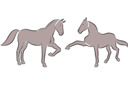 Трафареты животных - Две лошади 5в
