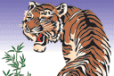 Восточные трафареты - Японский тигр