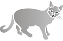 Трафареты животных мелким оптом - Серая кошка 2. Упак.  4 шт.