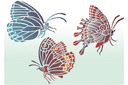 Трафареты насекомых и букашек - Три бабочки 2