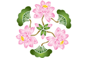 Трафареты цветов - Медальон из лилий