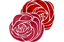Трафареты цветов розы - Две розы
