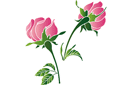 Трафареты цветов - Розы и стебли