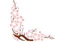 Трафареты цветов и деревьев оптом - Угол сакура. Упак.  4 шт.