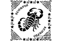 Трафареты зодиака и гороскопа - Скорпион в рамке