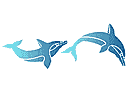 Морские трафареты - Играющие дельфины