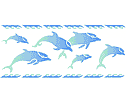 Морские трафареты - Дельфиний бордюр